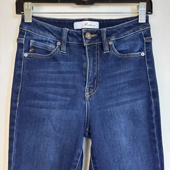 Kancan Rocane High Rise Flare Jeans Size 26 High Rise Stretch  Dark Blue - Picture 7 of 11